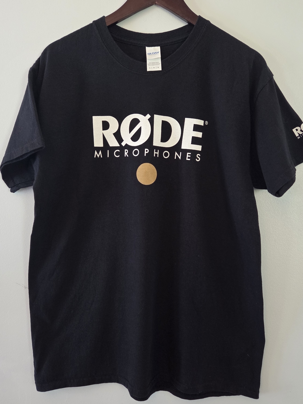 RODE Microphone Logo Black Cotton Short-Sleeve Shirt Size L